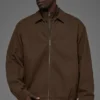 Cotton Canvas Coaches Jacket - Espresso