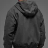 Cotton Canvas Full Zip Hoodie - Anthracite
