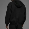 Cotton Canvas Full Zip Hoodie - Black