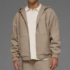 Cotton Canvas Full Zip Hoodie - Gravel