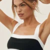 Cotton Cashmere Capri Dream Bra - Black/White