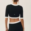 Cotton Cashmere Cropped Capri Dream Cardigan - Black/White