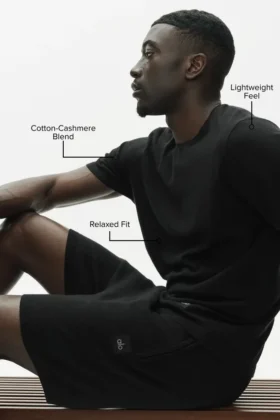 Cotton Cashmere Ever Soft Short Sleeve Crew – Black