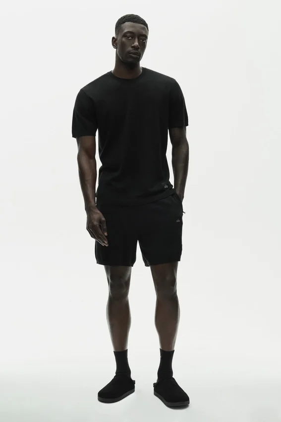 Cotton Cashmere Ever Soft Short Sleeve Crew - Black