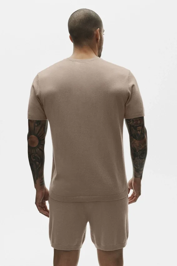 Cotton Cashmere Ever Soft Short Sleeve Crew - Gravel