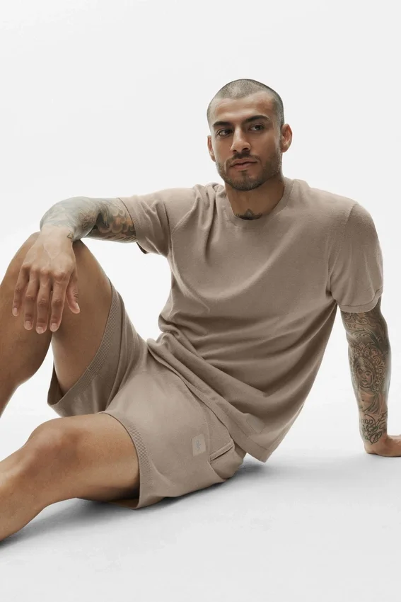 Cotton Cashmere Ever Soft Short Sleeve Crew - Gravel