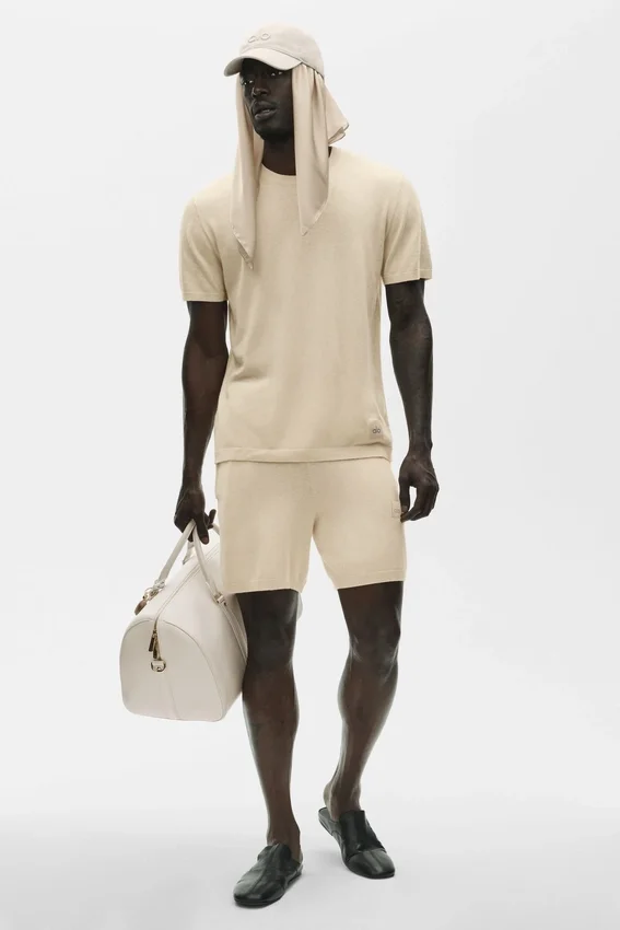Cotton Cashmere Ever Soft Short Sleeve Crew - Sandy Beige