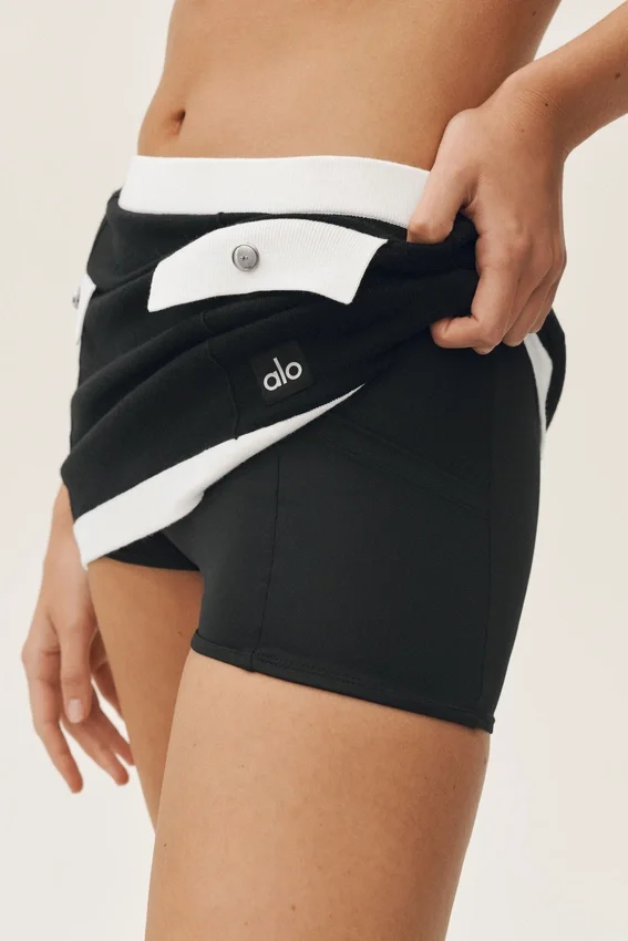 Cotton Cashmere High-Waist Capri Dream Skirt - Black/White