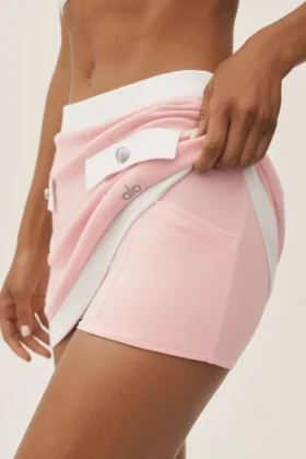 Cotton Cashmere High-Waist Capri Dream Skirt – Sundrenched Pink/White