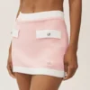 Cotton Cashmere High-Waist Capri Dream Skirt - Sundrenched Pink/White