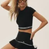 Cotton Cashmere My Serve Short Sleeve - Black/White