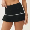 Cotton Cashmere High-Waist My Serve Tennis Skirt - Black/White