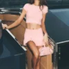 Cotton Cashmere High-Waist My Serve Tennis Skirt - Sundrenched Pink/Wh