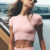 Cotton Cashmere My Serve Short Sleeve - Sundrenched Pink/White