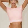 Cotton Cashmere My Serve Short Sleeve - Sundrenched Pink/White