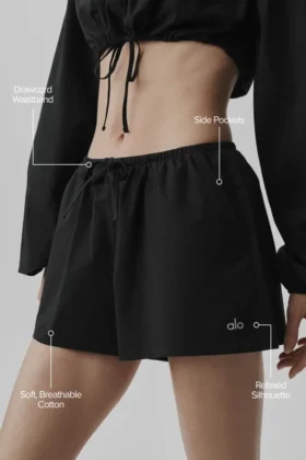Cotton High-Waist Real Deal Short – Black