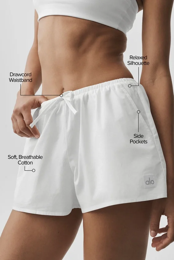 Cotton High-Waist Real Deal Short - White