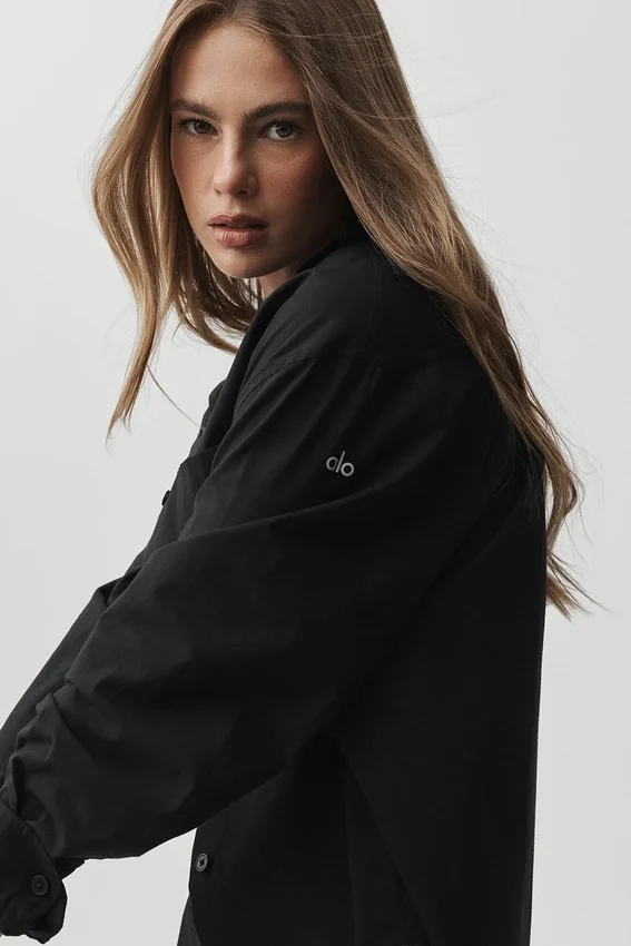 Cotton Real Deal Button up Long Sleeve - Black