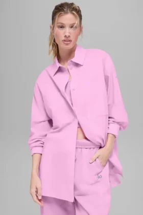 Cotton Real Deal Button up Long Sleeve – Candy Heart Pink