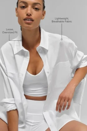 Cotton Real Deal Button up Long Sleeve – White