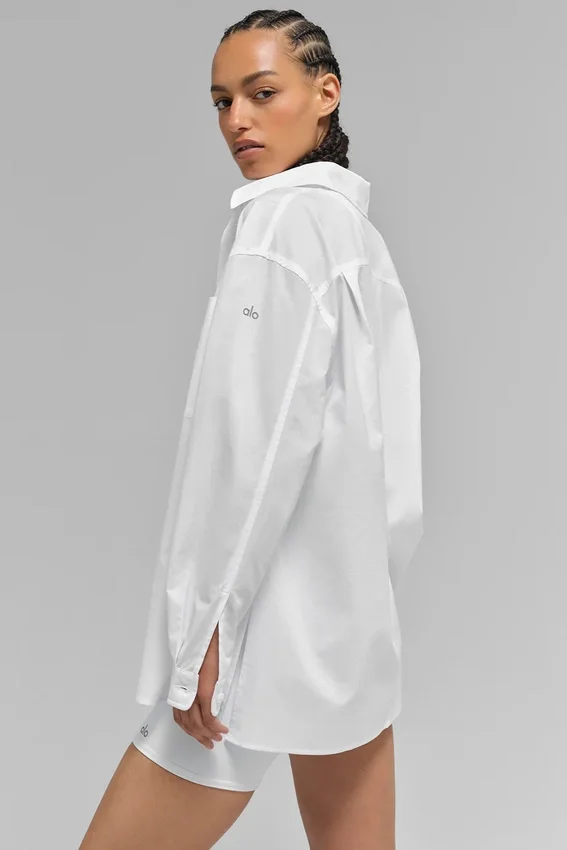 Cotton Real Deal Button up Long Sleeve - White