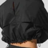 Cropped 1/4 Zip Aerial Pullover - Black