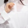 Cropped 1/4 Zip Aerial Pullover - White