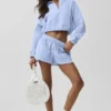 Cropped 1/4 Zip Alumni Pullover - Light Provence Blue