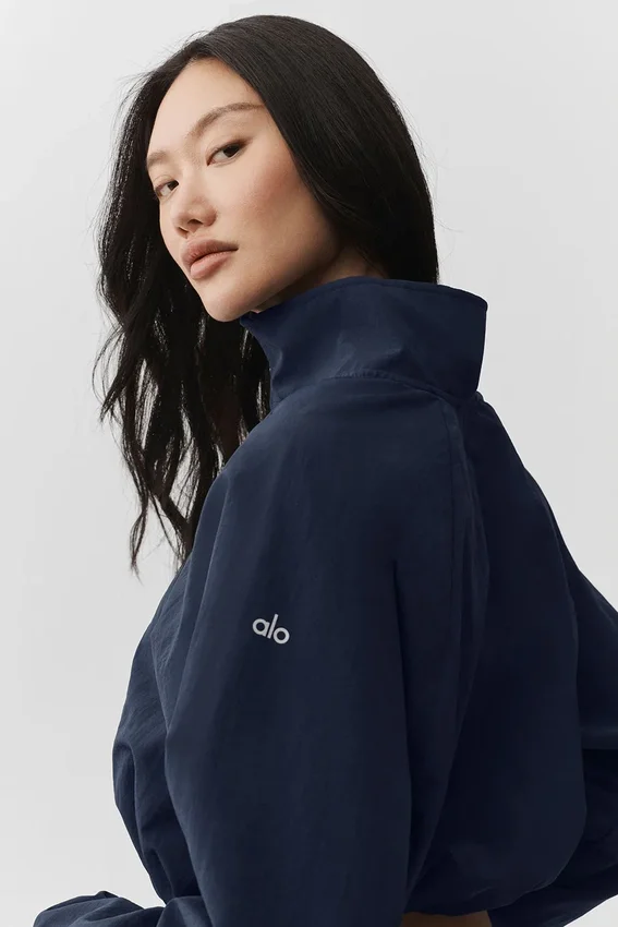 Cropped 1/4 Zip Alumni Pullover - Navy