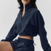 Cropped 1/4 Zip Alumni Pullover - Navy