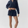 Cropped 1/4 Zip Alumni Pullover - Navy