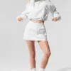 Cropped 1/4 Zip Alumni Pullover - White