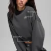 Cropped Accolade Crewneck - Anthracite