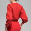 Cropped Accolade Crewneck - Bright Red