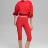 Cropped Accolade Crewneck - Bright Red