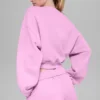 Cropped Accolade Crewneck - Candy Heart Pink