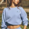 Cropped Accolade Crewneck - Light Provence Blue