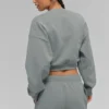 Cropped Accolade Crewneck - Lunar Grey
