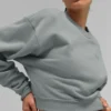 Cropped Accolade Crewneck - Lunar Grey