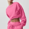 Cropped Accolade Crewneck - Paradise Pink
