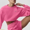 Cropped Accolade Crewneck - Paradise Pink