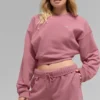 Cropped Accolade Crewneck - Pink Wild Rose