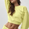 Cropped Accolade Crewneck - Sunshine