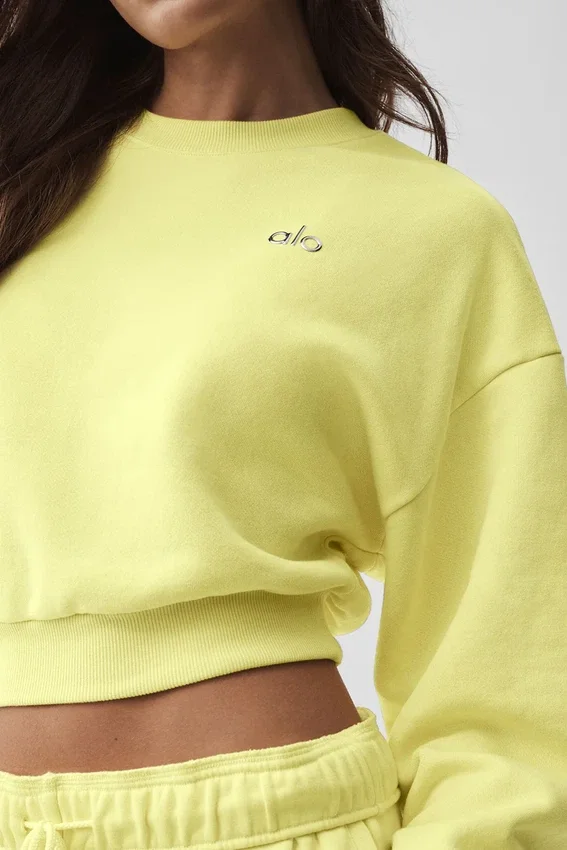 Cropped Accolade Crewneck - Sunshine