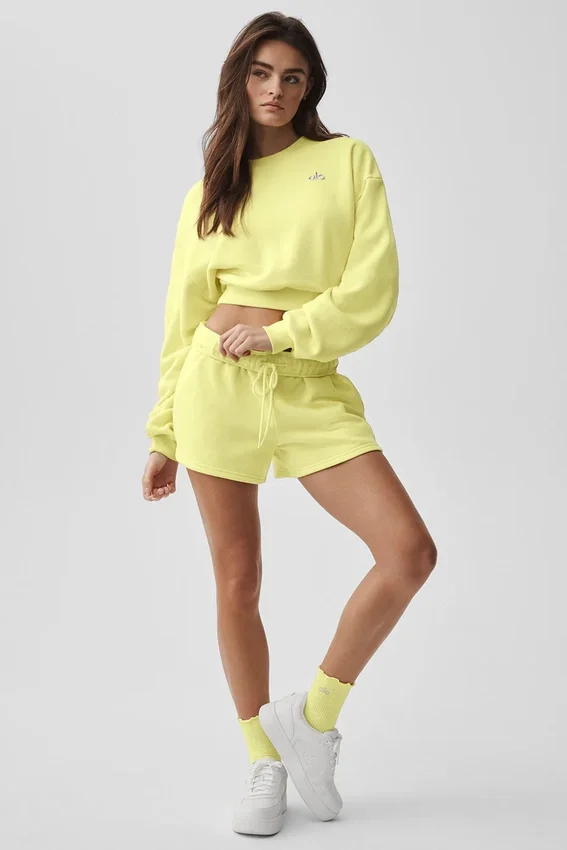 Cropped Accolade Crewneck - Sunshine
