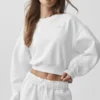 Cropped Accolade Crewneck - White