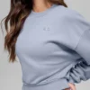 Cropped Accolade Crewneck - Winter Frost
