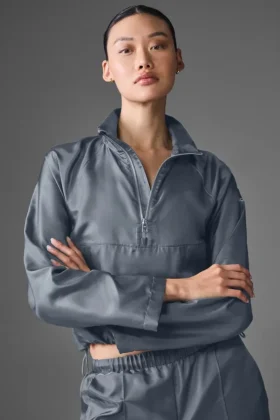 Cropped Afterglow Pullover - Steel Grey