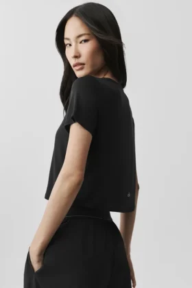 Cropped All Day Short Sleeve – Black