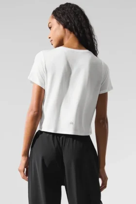 Cropped All Day Short Sleeve – White